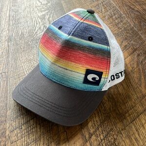 Costa Sunset print men's snapback trucker hat